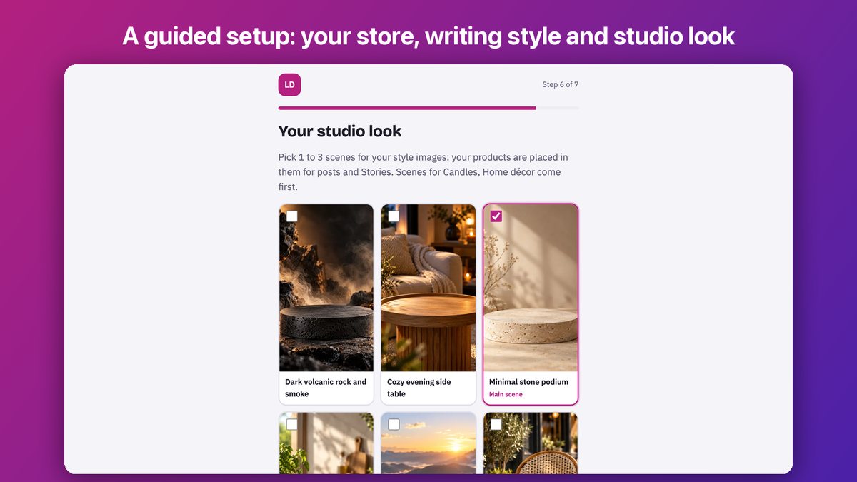 Setting up a store's studio look in Launch Desk