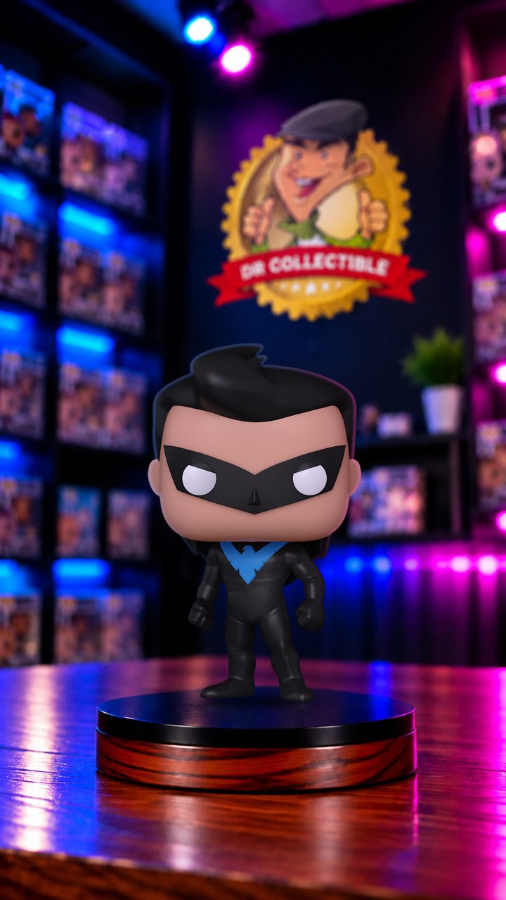 Nightwing figure in DrCollectible's themed studio scene