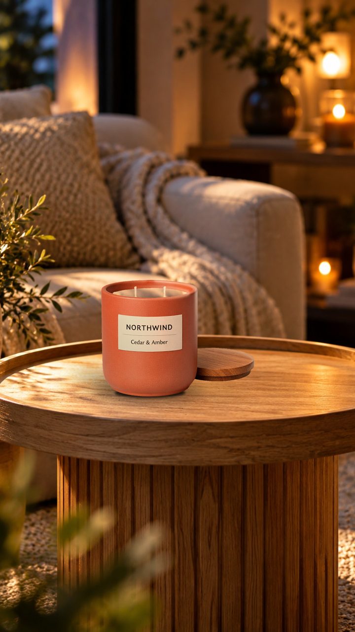 AI product video made with Launch Desk: A cozy evening candle