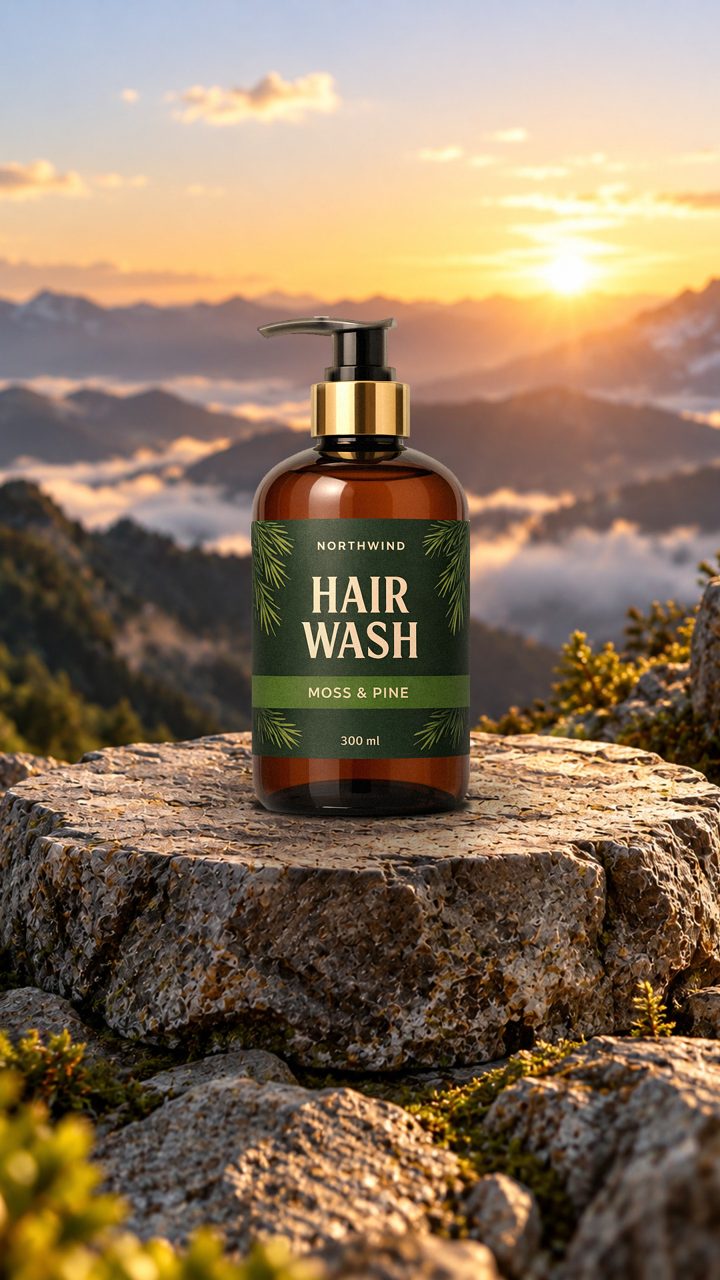 AI product video made with Launch Desk: Hair wash at sunrise